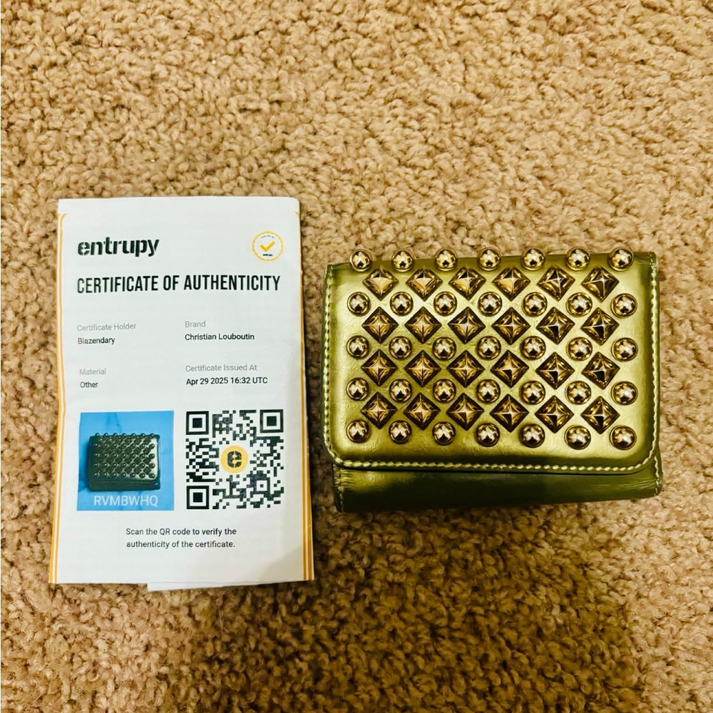 Christian Louboutin Gold Studded Wallet